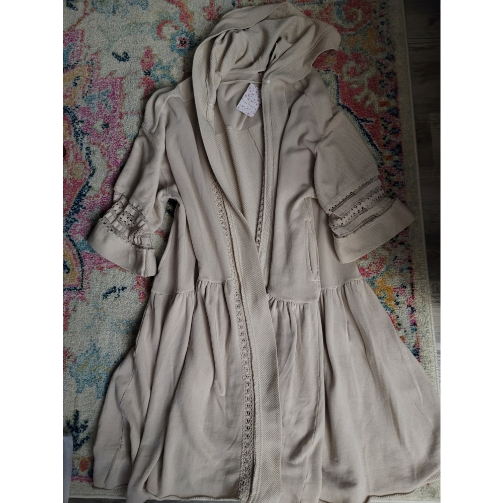 New FREE PEOPLE Haley Cardigan Duster Ivory Large - Picture 5 of 10